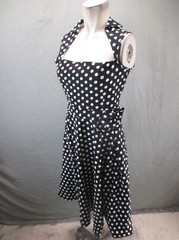 Artistic Taste Size M Womens Polka Dot Sleeveless Midi Retro Swing Dress 903