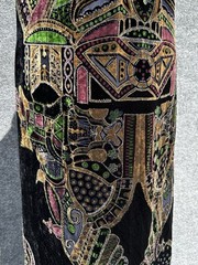 VTG CHRISTIAN LACROIX Bazar Stunning Velvet Maxi Dress Gown High Slit EU 38 S/M