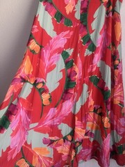 Chico’s Sleeveless Pink Bow Floral Pattern Midi Dress Sz: 1/M Boho Coastal Flowy