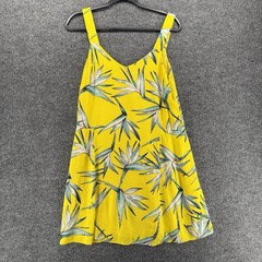 1 State Dress Womens M Yellow Floral Sleeveless Shift Tropical Vacation Resort