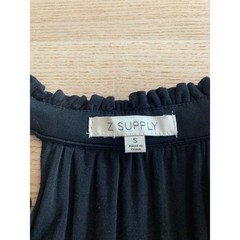 Z Supply Maxi Dress Womens Size S Black V-Neck Ruffle Tiered Smocked Boho Chic