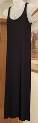 H&M Divided Viscose Maxi Dress Black Sleeveless Column Minimalist 90s Modest M