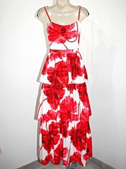 KARL LAGERFELD PARIS All Signed Floral Fit & Flare Tiered Crinkle Dress 10 $179