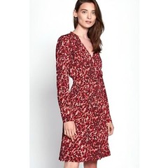 Equipment WOMENS SZ US 2 Jenesse Merlot AbstractPrinted Long Sleeve Dress $425