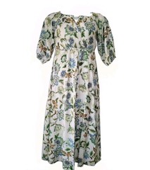 LOFT Floral On/Off The Shoulder Maxi Dress Blue/Green Women&rsquo;s 4 US