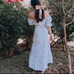 LOVESHACKFANCY X TARGET~GEMMA PUFF SLEEVE DRESS~SZ L~NWT