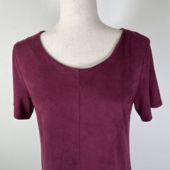 Bishop + Young Dress Size Medium Plum Red Short Sleeve Mini T-Shirt Dress Modern