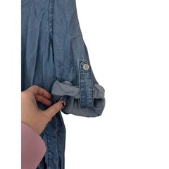 Thread & Supply Blue Chambray Lyocell Shirt Dress Size Small Casual