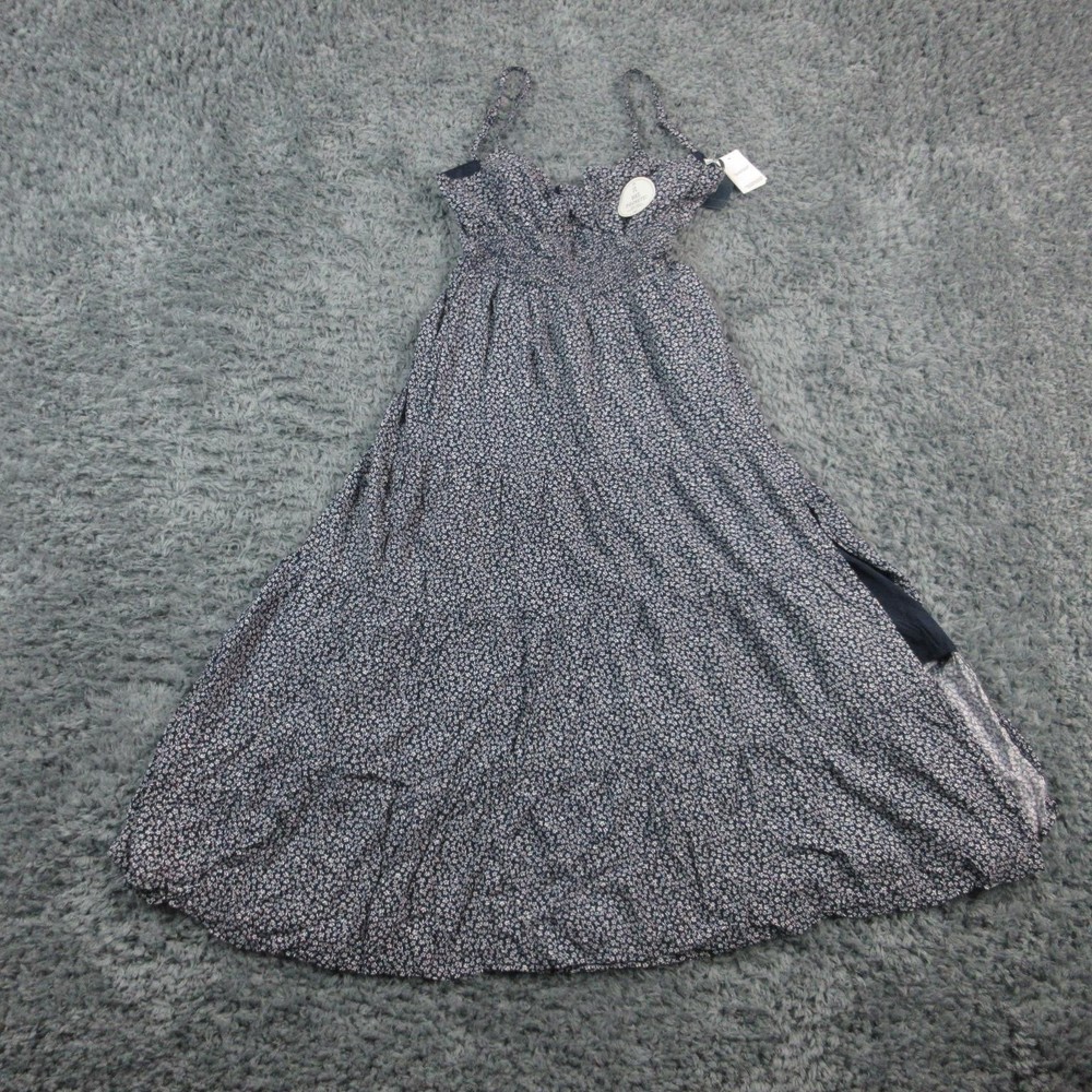 Hollister Dress Womens Small Petite Floral Maxi Sundress Pockets Smocked NWT