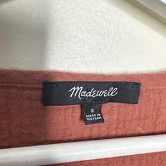 MADEWELL Marianna Puff-Sleeve Mini Dress Clay Brown {J37}