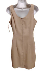 NWT Covington Women&rsquo;s Beige Solid Sleeveless Sheath Dress Sz: 5/6