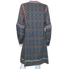 Roller Rabbit Boho Tunic Dress India Cotton Lined Pockets Embroidered Large