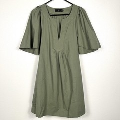 Tuckernuck XS Pomander Place Finley Flutter Sleeve V-Neck Green Mini Dress