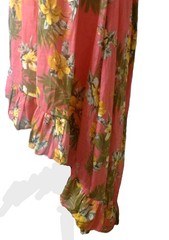 Strapless Maxi Tube Dress 2X 18-20 Hi-Low Tiered Tropical Floral Cottage Core