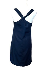 J CREW Navy Shift Dress 00 Twist Back Lightweight Old Money Minimalist Cocktail