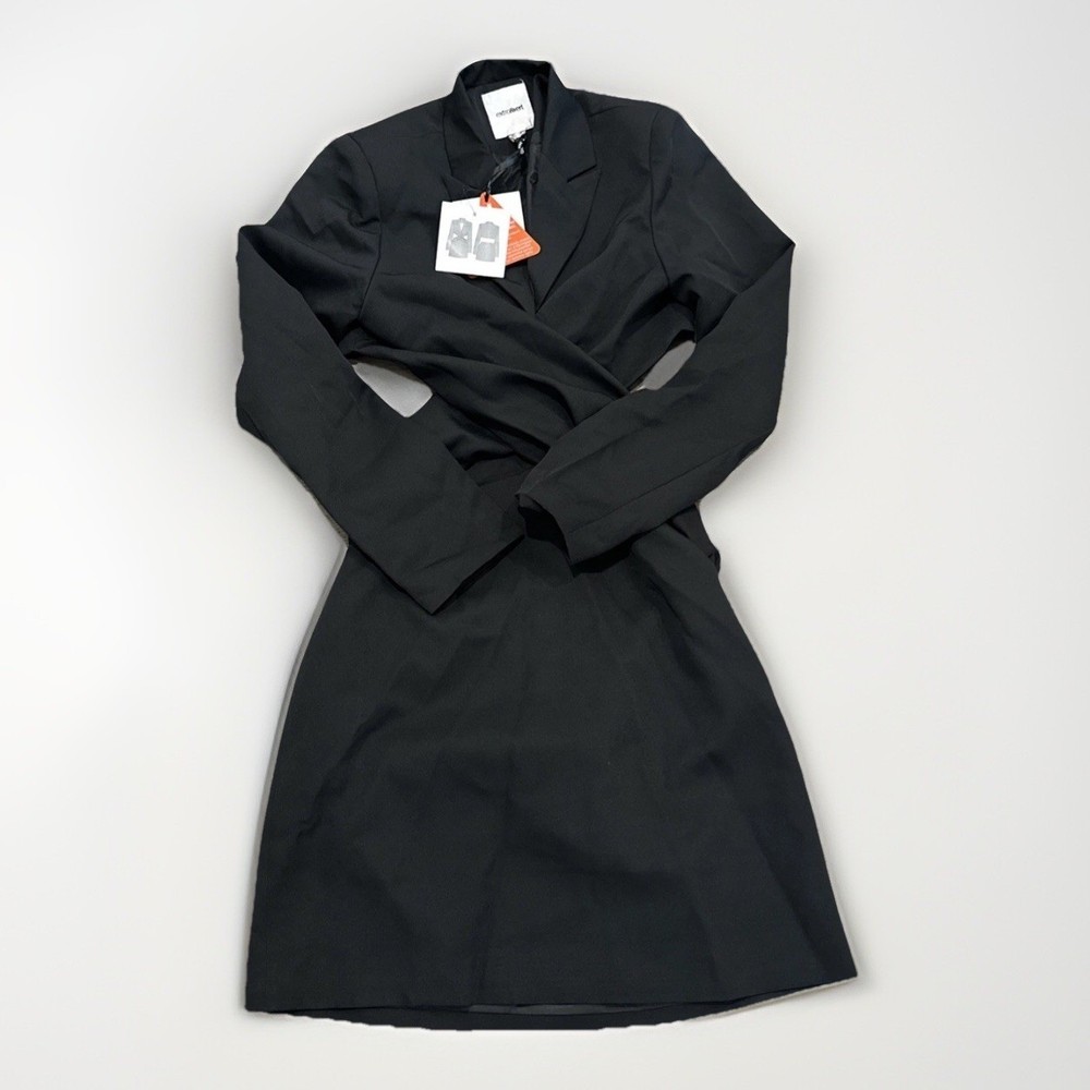 NWT Extro & Vert Philipa Cutout Blazer Dress – Open Twist Back Black Mini Sz 10