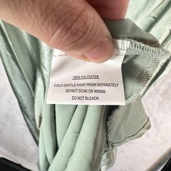 Billy J Dress Womens 8 Sage Green Satin One Shoulder Maxi Gown Side Slit Formal