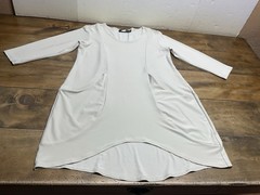 SYMPLI Asymmetrical Dress Stretch Pockets Beige Size 6
