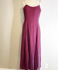 Vintage 90s Y2K Scott McClintock Size 10 Formal Dress Maroon Shimmer Rhinestone
