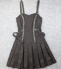 Royal Bones Daang Mini Dress Womens Medium Goth Punk 90s Pleated Y2K Vintage