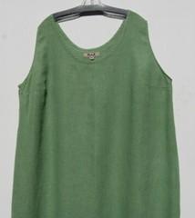 NEW FLAX WATERCRESS Medium Weight Linen Scoop Neck Sleeveless SLIPSTER Dress 1X