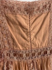 Peach Lace-Panel Mini Dress