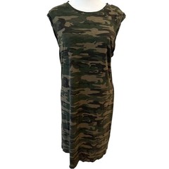Sanctuary Camo Print Sleeveless T-Shirt Dress Green CD1560K1A Womens Medium
