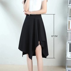 Spring Summer Asymmetric High Waist Draped Fashion Personalized Street Style Pur