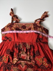 Vtg Tropical Maxi Dress Womens M Red Head Scarf Tribal Aruba *Read Measurements*