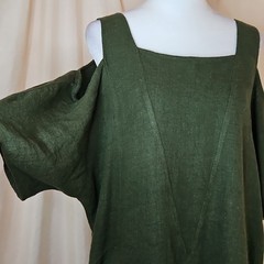 Soft Surroundings Emelia Linen Blend Cold Shoulder Dress Women&rsquo;s Medium Boho