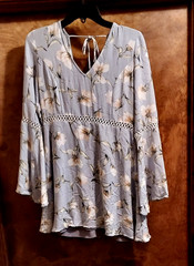 Ty Alexander&rsquo;s V-Neck V-Back Tie Neck Dress, Sz M, Lined Skirt Cotton Blend 5051