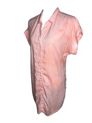 Cloth & Stone Light Pink Tie-dye Button Front Tencel Lyocell Cuff Shirt Dress Sm