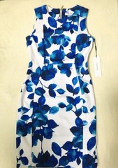 Jessica Howard Floral Dress Sleeves Bodycon Cocktail Party 8 Petite Midi