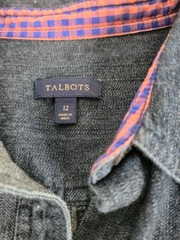 Talbots Womens 12 Medium Denim Wash Button-Up Dress