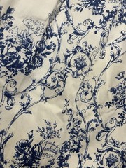 London Times White Blue Floral Shift Dress sz 2 Sleeveless Knee Length Scroll