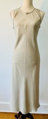 Banana Republic Satin Sheath Maxi Dress S Sleeveless Minimal Layer Coquette