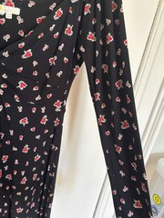 Boden Black Floral Midi Dress 12R – Sweetheart, Boho, whimsy, Summer, Jersey VGC