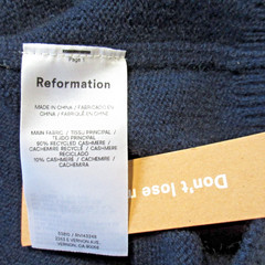 NWT Reformation Bell Mini in Navy Blue Cashmere Sweater Dress S