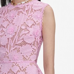 Self Portrait PINK LACE MINI DRESS