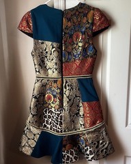 Alice + Olivia Rapunzel Patchwork Fit & Flare Mini Dress. Women’s 4. EUC