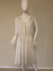 New White And Black Tango Mango Polka Dots Dress Size L