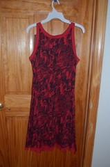 NWT A Star 100% Cotton from Peru Sleeveless Dress Sundress Red Black Floral New