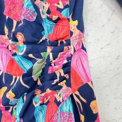 Lien & Giel Dress Womens XXL Navy Blue Retro Novelty Print Rockabilly Organic