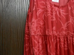 SUNDRESS W FLOWERS RED COTTON BLEND DRESS 2 SIDE POCKETS NWT