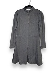 Numph Gray long sleeve 1/4 front zip pullover dress Size Large Style: 7517822