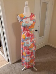 Ana Clare Emilee Maxi Shift Dress Tahiti Size S EUC #137