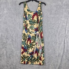 Hilo Hattie Hawaiian Original Tropical Floral Wrap Tie Dress Large Vintage