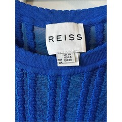 Reiss Electric Blue Sleeveless Ribbed Fit & Flare Mini Dress