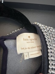 kate spade new york Blue Rhinestone Collar Fit & Flare Short Sleeve Dress 6