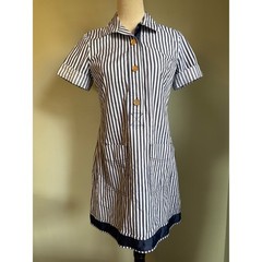 1901 Nordstrom Striped mini Dress Navy White Petite 4 NWT costal preppy resort y